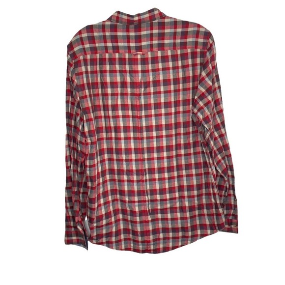 Ben Sherman Mens Red White Blue Plaid Button Down Long Sleeve Shirt Small - Picture 2 of 16